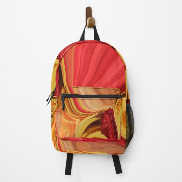 Artikelvorschau, Bunte flüssige Kunst aus gelbem und orangefarbenem Marmor mit einem sich wiederholenden Muster entworfen und verkauft von Victoria Rose.