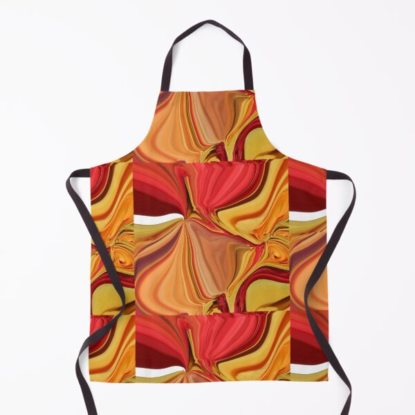 Artikelvorschau, Bunte flüssige Kunst aus gelbem und orangefarbenem Marmor mit einem sich wiederholenden Muster entworfen und verkauft von Victoria Rose.