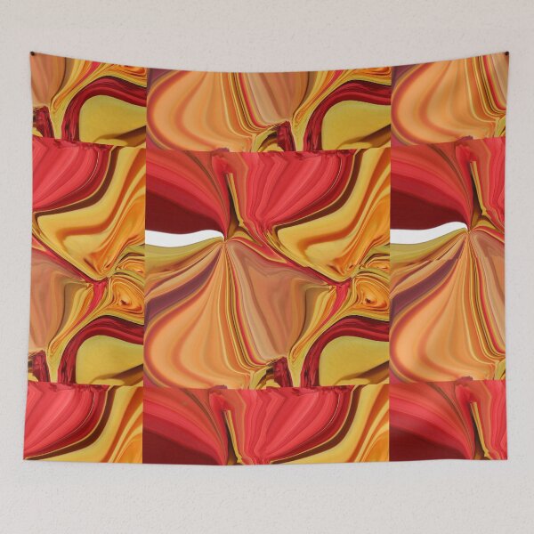 Item preview, Colorful Yellow and Orange Marble Liquid Art with a Repeating Pattern designed and sold by Victoria Rose.