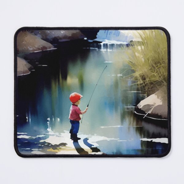 Item preview, Boy Fishing watercolor designed and sold by muskitt.