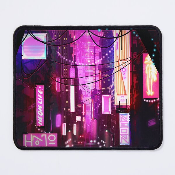 Item preview, Cyberpunk night time neon city scape designed and sold by rose-michele.