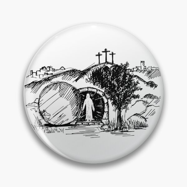 Item preview, Empty Tomb Scene With Jesus At Entrance: Inspirational Christian Graphic designed and sold by Motive Union.