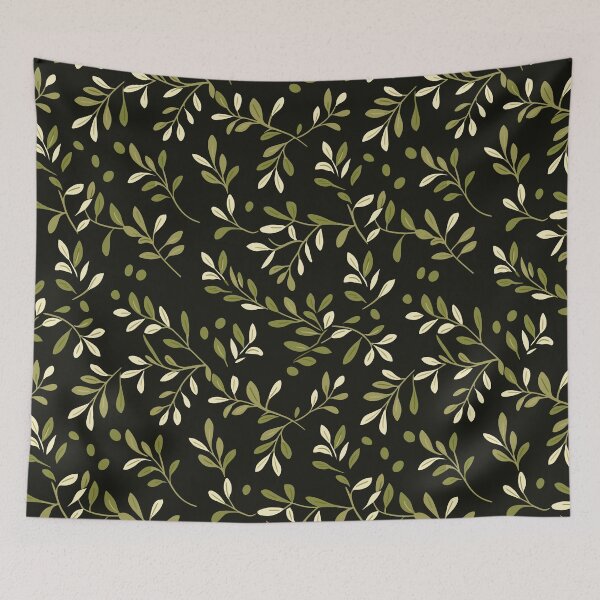 Item preview, Olive green leaves seamless pattern designed and sold by EmeraldeaArt.