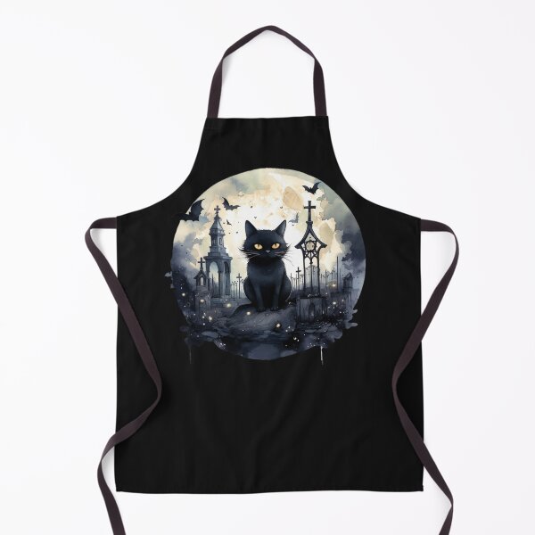 Item preview, Black cat in graveyard designed and sold by Lynnchabot.