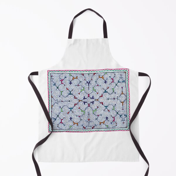 Item preview, Traditional Shipibo Kené Pattern Ceremonial Altar print designed and sold by petesonearth.