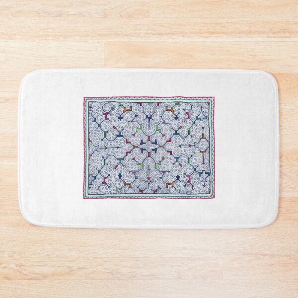Item preview, Traditional Shipibo Kené Pattern Ceremonial Altar print  designed and sold by petesonearth.