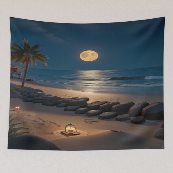 Item preview, Zoa beach at charming night designed and sold by Zoa220.