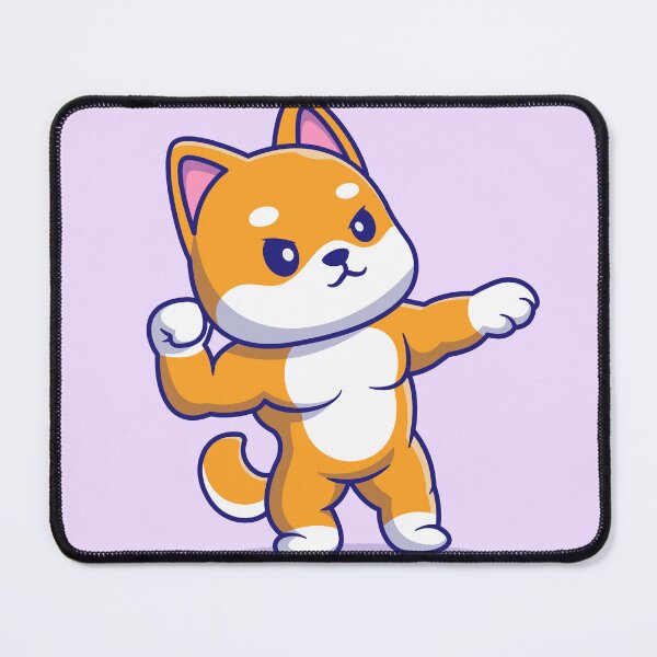 Item preview, Cute Shiba Inu Dog: Muscular Cartoon Vector Icon designed and sold by hjian8219.