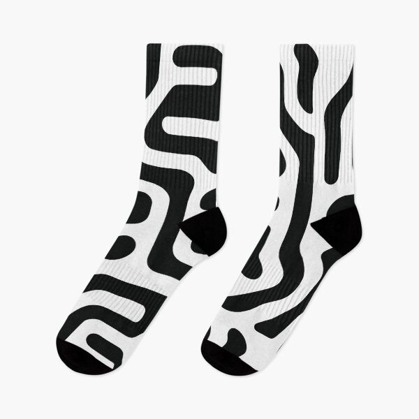 Item preview, White and Black Abstract Maze Pattern designed and sold by ColorfulVanilla.