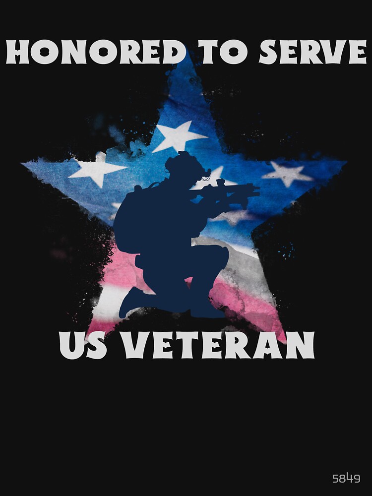 Thumbnail 3 of 3, Baseball ¾ Sleeve T-Shirt, Honored To Serve US Veteran designed and sold by 5849.