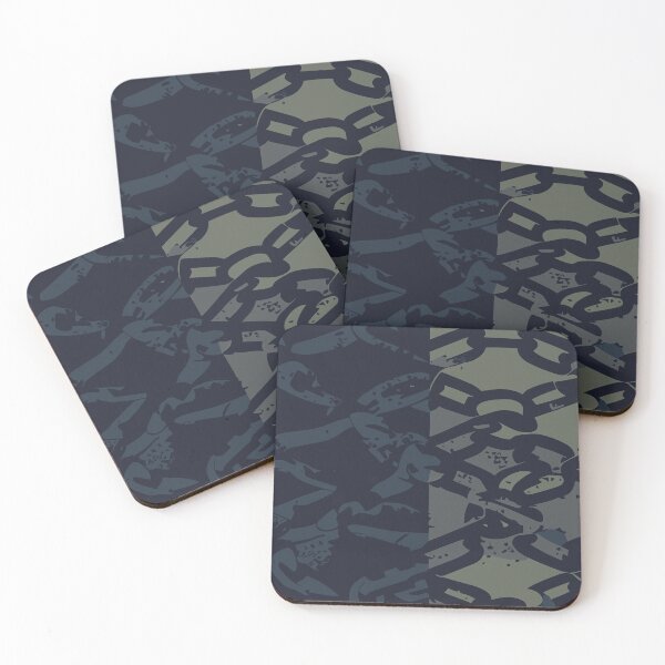 Item preview, Grunge Chains Pattern in black, charcoal blue and dark khaki green designed and sold by SamJanner.