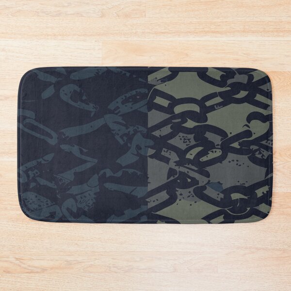 Item preview, Grunge Chains Pattern in black, charcoal blue and dark khaki green designed and sold by SamJanner.