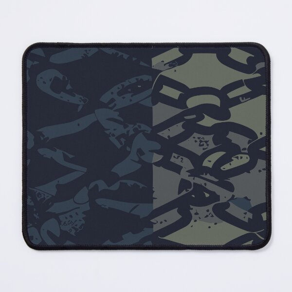 Item preview, Grunge Chains Pattern in black, charcoal blue and dark khaki green designed and sold by SamJanner.