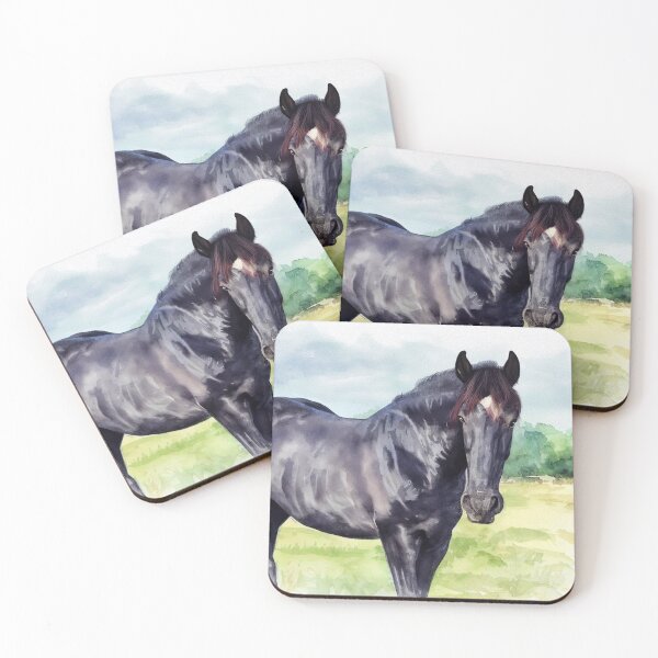 Item preview, Percheron Draft Horse Watercolor Art designed and sold by JohnsonGallery.