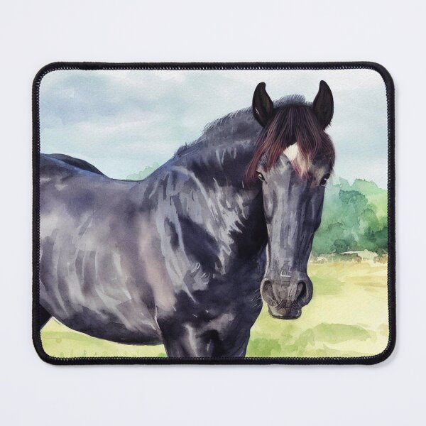 Item preview, Percheron Draft Horse Watercolor Art designed and sold by JohnsonGallery.