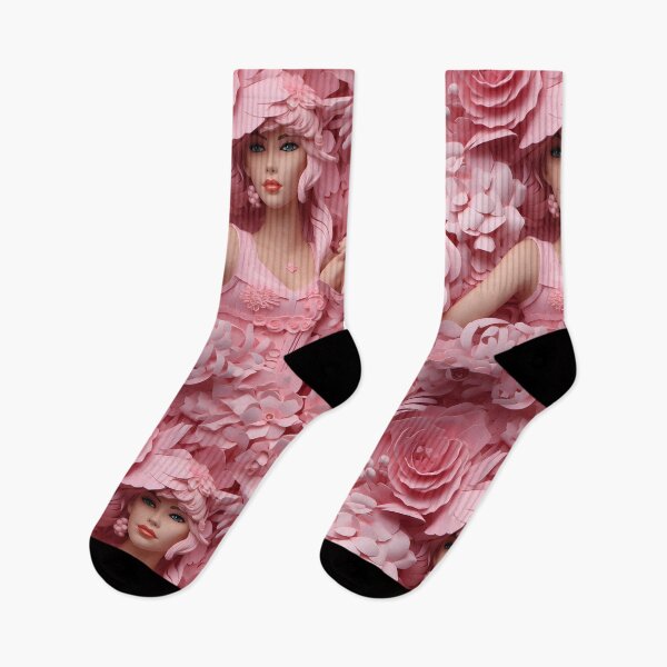 Item preview, Can a seamless hot pink 3D flowers and ribbons disguise “The Persistence of Pink Hair”?  designed and sold by ignasirus.