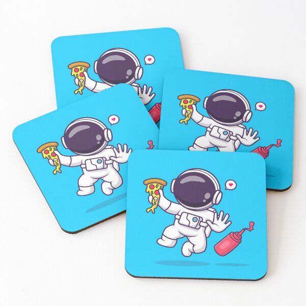 Item preview, Cute Astronaut with Pizza and Chili Sauce: Cartoon Vector Icon designed and sold by hjian8219.