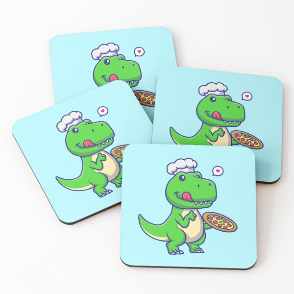 Item preview, Cute Dino Chef Cooking Pizza: Cartoon designed and sold by hjian8219.