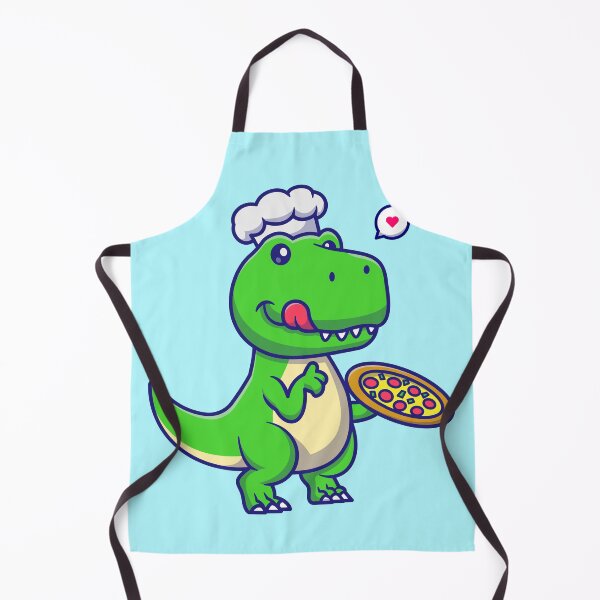 Item preview, Cute Dino Chef Cooking Pizza: Cartoon designed and sold by hjian8219.