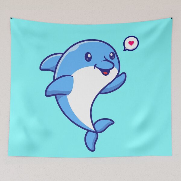 Item preview, Cute Dolphin with Fish: Cartoon Vector Icon designed and sold by hjian8219.