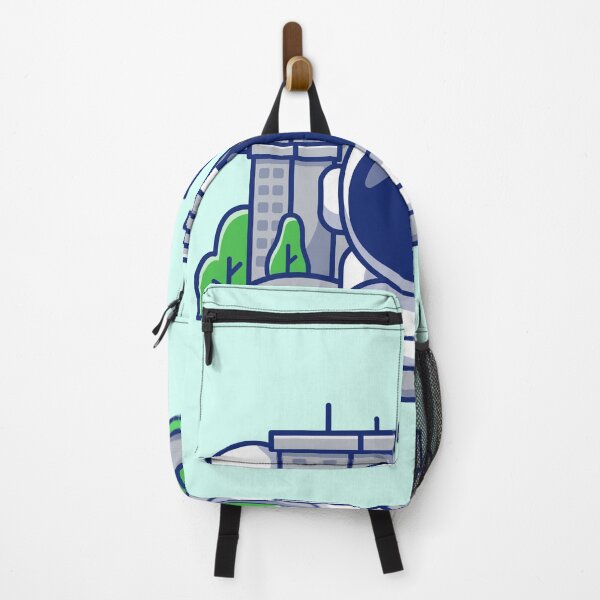 Item preview, Cute Astronaut Holding Flag with City Town Building: Cartoon Vector Icon designed and sold by hjian8219.