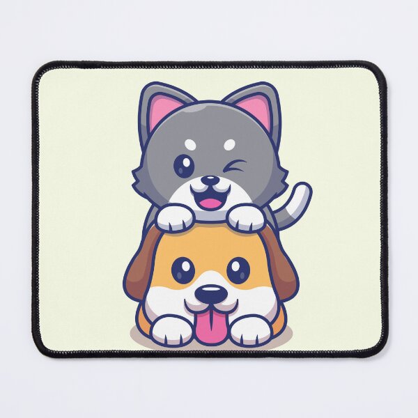 Item preview, Cute Cat Playing with Dog: Cartoon Vector Icon designed and sold by hjian8219.