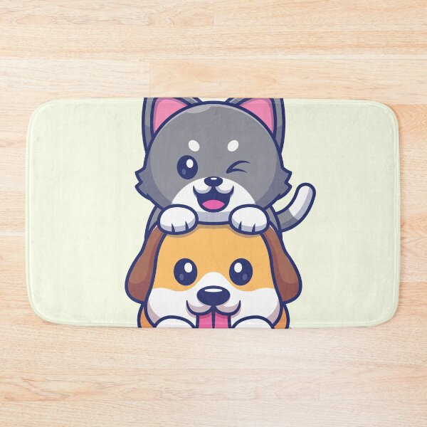 Item preview, Cute Cat Playing with Dog: Cartoon Vector Icon designed and sold by hjian8219.