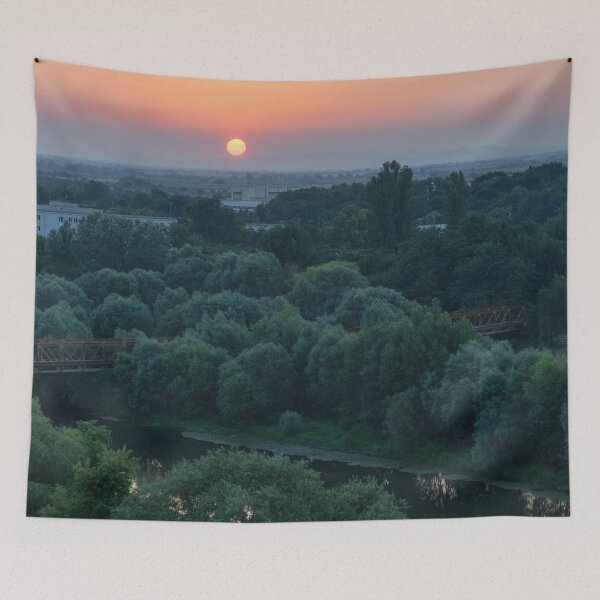 Item preview, Maritsa River with the Sun Setting Over Sredna Gora Mountains designed and sold by Georgia Mizuleva.