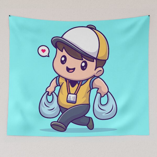 Item preview,  Cute Cashier Shopping Grocery: Cartoon Vector Icon designed and sold by hjian8219.