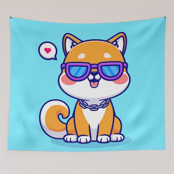 Item preview, Cute Cool Shiba Inu Dog with Glasses: Cartoon Vector Icon designed and sold by hjian8219.