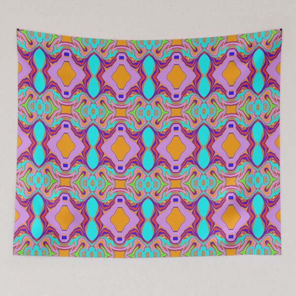 Item preview, Fluid Harmony - Seamless Blue & Pride Rainbow Abstract Pattern designed and sold by chuckletuckle.