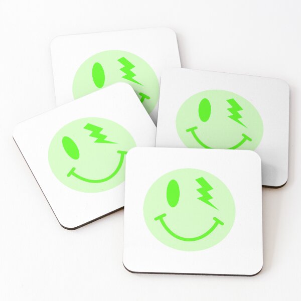 Item preview, green lightning smiley  designed and sold by avescreationss.