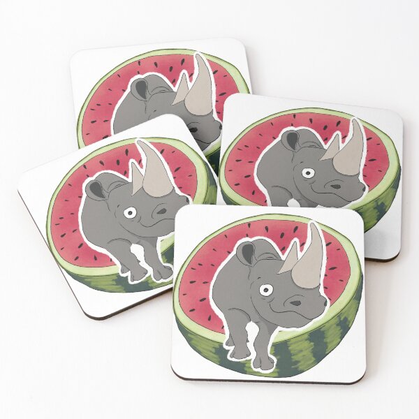 Item preview, watermelon rhino designed and sold by a little  bit feral.
