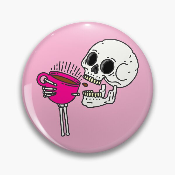 Item preview, halloween coffee drinking skull skeleton pink designed and sold by Gossip Rag.
