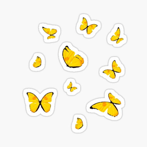 Item preview, Yellow Butterflies Sticker Pack designed and sold by TinyBubbleTinks.