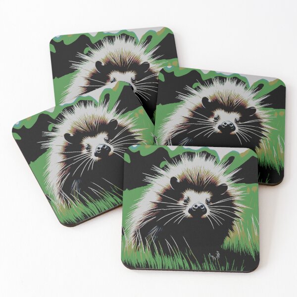 Item preview, porcupine in grassy field 2023 tileartwork designed and sold by tileartwork.