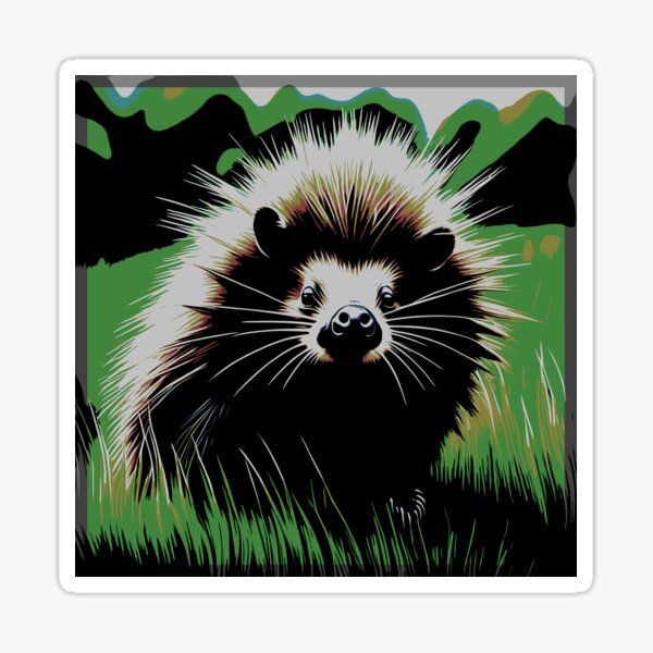 Item preview, porcupine in grassy field 2023 tileartwork designed and sold by tileartwork.