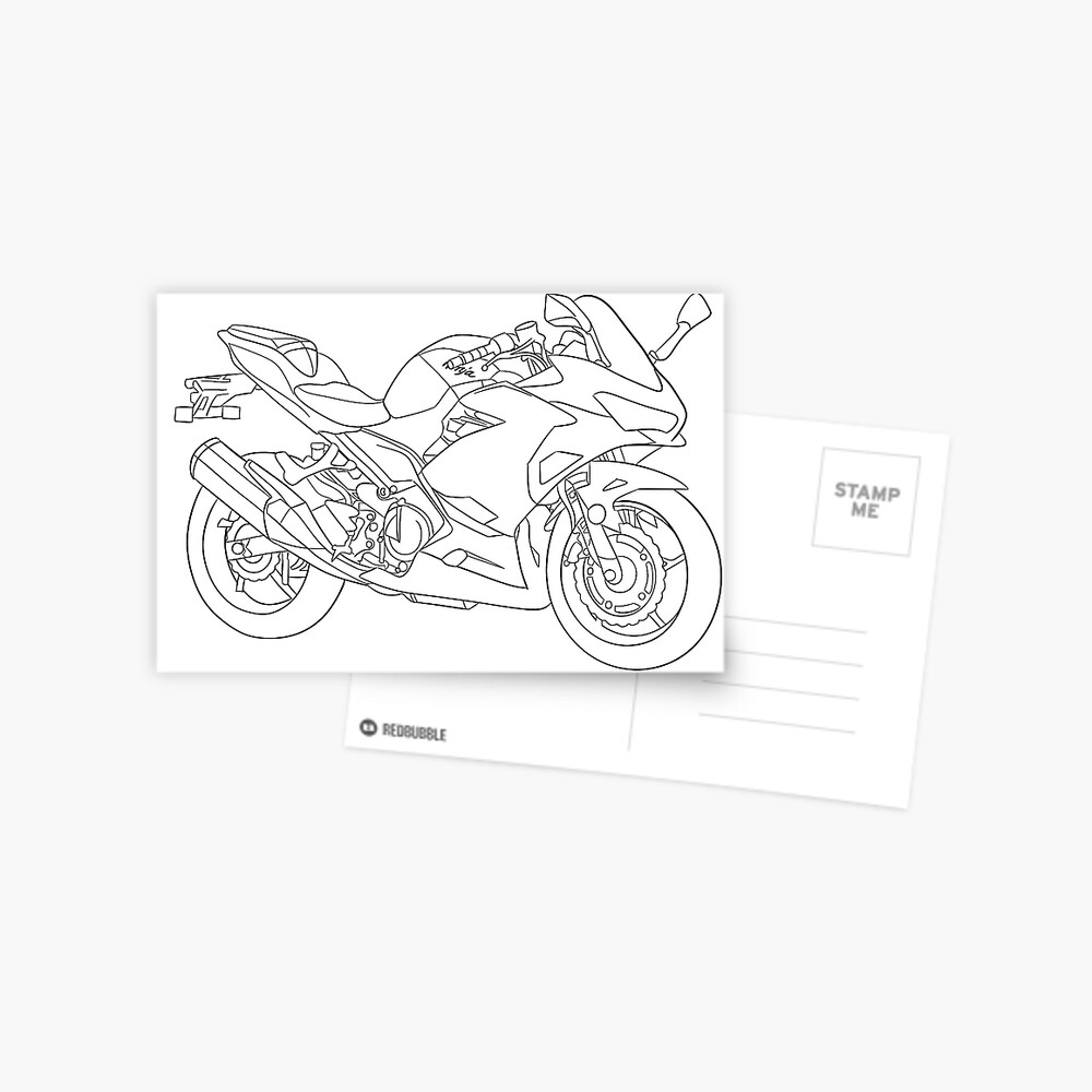 How To Draw Kawasaki Bike / How to draw a Kawasaki Ninja H2 Step by Step /  Sports Bike - YouTube