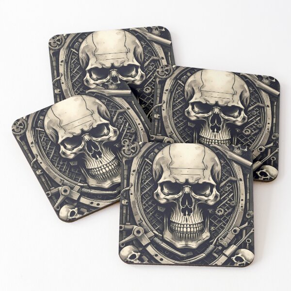 Item preview, mechanic skull designed and sold by TebyArt.