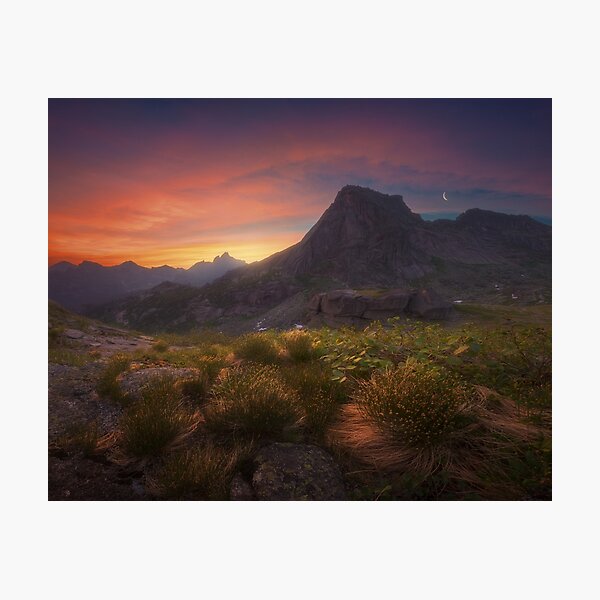 Dawn over the mountain Sleeping Sayan. Photographic Print