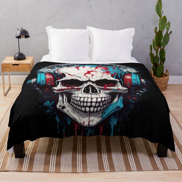 Item preview, Spooky Beats: Skull Rocker with Headphones designed and sold by Magic-almix.