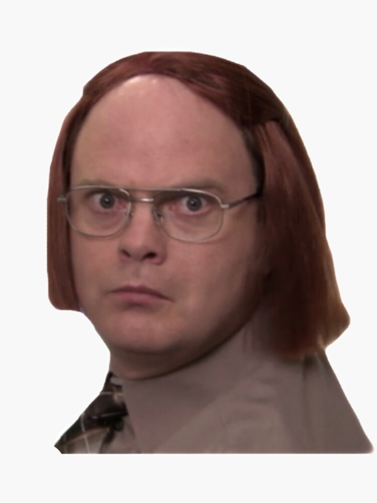 the office dwight schrute meredith wig Sticker