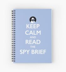 Behalten Sie Ruhe und lesen Sie den Spy Brief - weiß auf blau Spiralblock