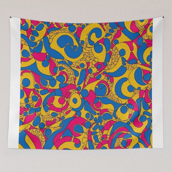 Item preview, dot pattern, yellow, blue, pink colors, African print designed and sold by womenandflowers.