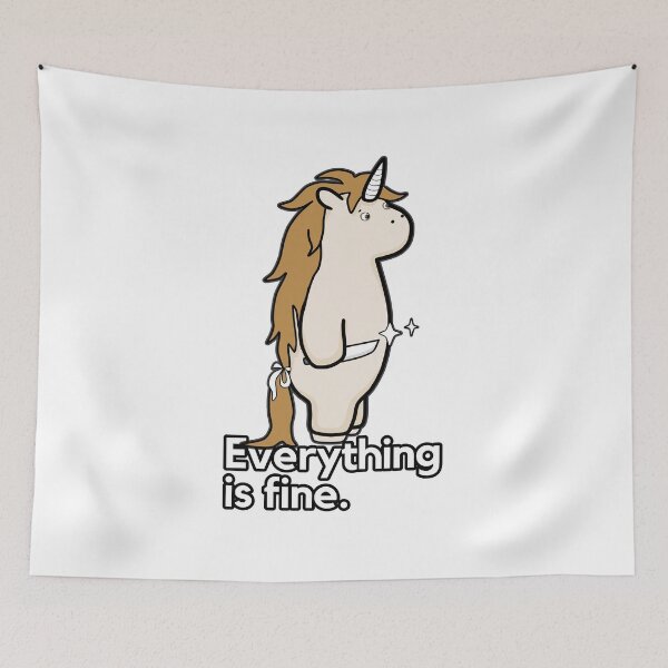 Item preview, Everything Is Fine - Sarcastic Stabby The Unicorn designed and sold by ViewerEqualsPhoton.
