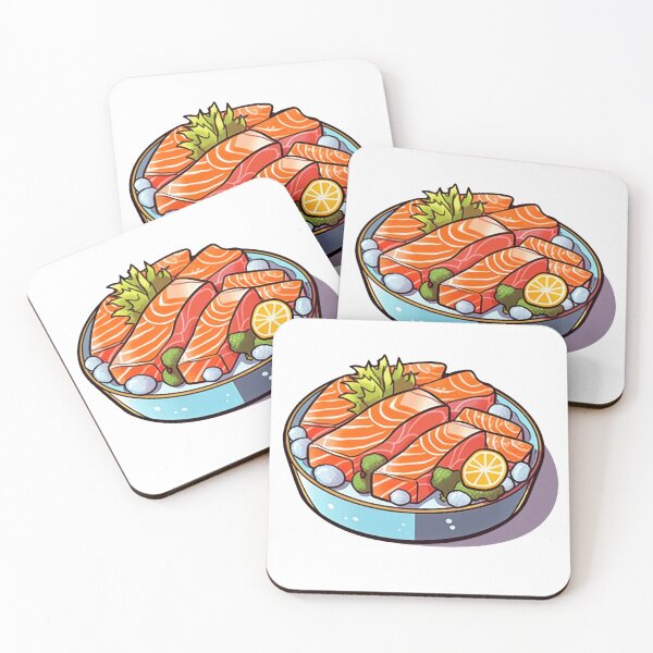 Item preview, Savoring every bite of this delicious Japanese salmon fillet sashimi on ice designed and sold by cafegrafis.