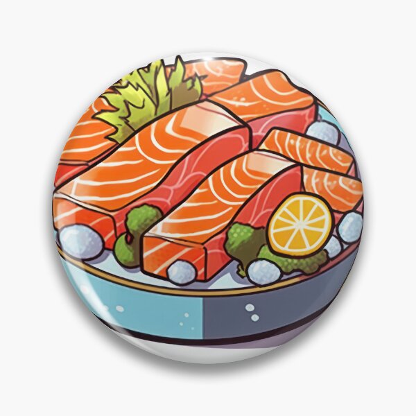 Item preview, Savoring every bite of this delicious Japanese salmon fillet sashimi on ice designed and sold by cafegrafis.
