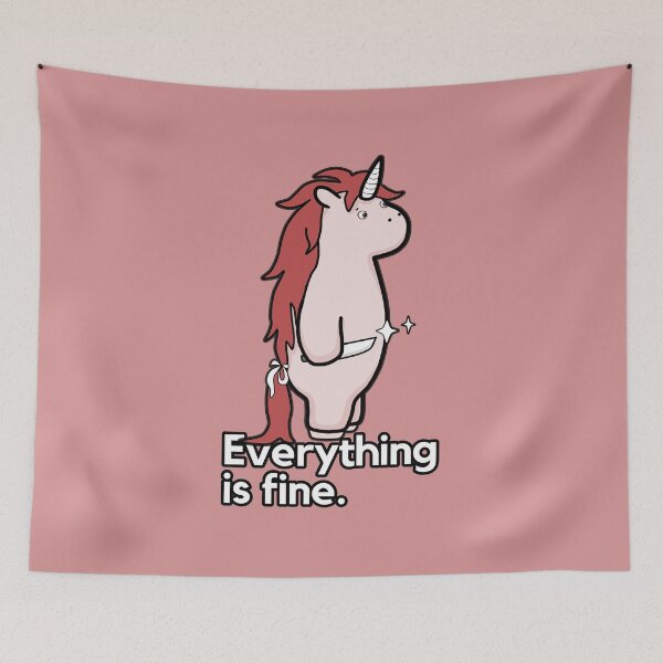 Item preview, Everything Is Fine - Sarcastic Stabby The Unicorn designed and sold by ViewerEqualsPhoton.
