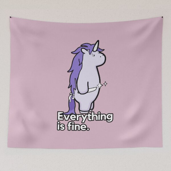 Item preview, Everything Is Fine - Sarcastic Stabby The Unicorn designed and sold by ViewerEqualsPhoton.