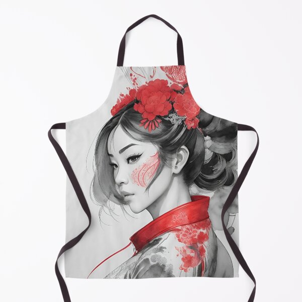 Item preview, Oriental Asian Women Black & Red Ink Art designed and sold by ultra-cool.